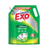 Exo Dishwash Liquid Refill Pack | Neem & Lime | Tough Grease Removal for Utensils | Anti-Bacterial Dishwashing Liquid | Bio-Enzyme Liquid Dishwash | No Residue Cleaning – 2L