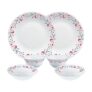 Larah by Borosil Pentas Opalware Dinner Set, 6 -Piece, White