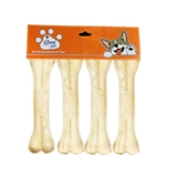 More Bite Pressed Dog Chew Bones for All Life Stages, Chicken Flavor, 5 inches – Pack of 4 Bones