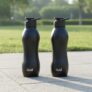 Clazkit Platina Stainless Steel Black Matte Finish Water Bottle Set of 2 |ISI Certified | Leakproof, Rust-Free, BPA-Free, Durable for Fridge, Sports, Gym, Yoga & Office–Easy to Clean & Reusable-1000ml