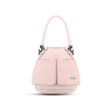 Storite Women’s Stylish Peach Grey Bucket Shoulder Bag | Lightweight Drawstring Handbag with Multiple Pockets | Casual Crossbody & Tote Purse for Everyday Use