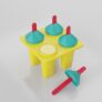 Clazkit Plastic 4 Cavity Reusable Ice Pop Makers, Homemade Popsicle/Frozen Ice Cream/Kulfi Candy for Children & Adults Set of 1 – Multicolor, 11L x 11W x 15H cm