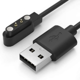 Sounce Smartwatch Usb Type Charging Cable Compatible With Boat, Fire Boltt, Noise, Dizo, Beatxp, Fast-Track, Ptron 2 Pin Charger Watches (Cable Only), Black