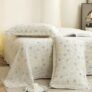 Story@Home King Size Bedsheet | Cloud Cotton Flatsheet King Size with Two Pillow Covers | Super Soft Bed Sheet for King Size Bed | Floral Design (270 x 250 cm, Off White & Grey)