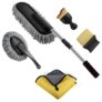 Wagzo-5 PCs Microfiber Car Duster with Long Handle Car Cleaning Brush Exteriror and Interiror Car Cleaning Cloth Car Ac Vent Cleaner Brush for Car, Motorbike, SUVs Car Cleaning Kit