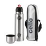 CELLO Flipstyle Insulated Stainless Steel Flask Water Bottle with Jacket For Daily Use 1000 ml | ISI Certified Double Wall Vacuum Insulated 24 Hrs Hot & Cold Thermos Water Bottle For Office Gym Travel