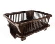 RADIANT Basket Drainer & Dish Rack for Kitchen with Drainer/Utensil Stand/Bartan Stand (Plastic, Brown), 23 x 46 x 56 cm