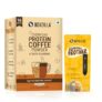 Bevzilla Everyday Protein Coffee Sachets & Rechargeable Frother | Assorted 4 Flavour | 5 g Protein per Serve | 16 Sachets Pack | 3-Speed Electric Frother with Type-C Fast Charging