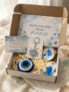 Mother’s Day GiftBox for Mom – Evil Eye Theme Care Package with Soy Wax Tin Candle, Keychains, Ocean Resin Wax Sachet & Greeting Cards