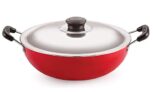 Nirlon Nonstick Aluminium Deep Fry Kadai/Wok 22cm with Stainless Steel Lid, Capacity 2.2 Litre[New_26mm_Classic_DKD(M)]