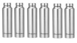 Shopsidex® bottle Stainless Steel Water Bottle, 1000 ml, Silver, Leak-Proof, Modern Design Stainless Steel Water Bottle,school/college/office/home/kitchen/gym/travelling (Pack 6)