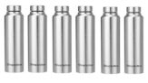 Shopsidex® bottle Stainless Steel Water Bottle, 1000 ml, Silver, Leak-Proof, Modern Design Stainless Steel Water Bottle,school/college/office/home/kitchen/gym/travelling (Pack 6)