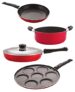 NIRLON Gas Compatible Non Stick Aluminium Cookware Set, 4 Pieces (FP10_TP22_UP7_CS24)