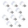 Oblivion Plastic USB Led Lamp Night Light, Plug in Small Led Nightlight Mini Portable for Pc and Laptop (Pack of 10, White).