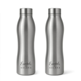 Solara Stainless Steel Water Bottle, Water Bottle 1 Liter for kids, Fridge, Office, 1000 ml Steel Bottle(Pack of 2, Silver)