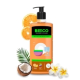 Beco Natural Dishwash Liquid-750ml |Orange Citrus Freshness| 100% Ecofriendly-Tough Grease removal Antibac formula| Leaves No residue, Baby & Pet Safe