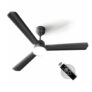 LONGWAY Luminair 1200 mm BLDC Ceiling Fan with Remote Control & LED Light | BEE 5 Star Rated Energy Efficient | Ultra High Speed 3 Blade Anti-Dust Decorative Ceiling Fan (Smoked Brown, Pack of 1)