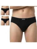 Levi’s Men’s Cotton BRIEF (Pack of 3) (PR82846_Black, Black, Black_Large_Black_L)