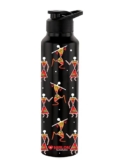 NIRLON Classic Flip UV Printed Single Wall Stainless Steel Sipper Cap Water Bottle 1000ml |Fridge Water Bottle| Office Bottle|Gym Bottle|School Bottle|Treking Bottle|Travel Bottle (Warli Art Black)