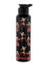 NIRLON Classic Flip UV Printed Single Wall Stainless Steel Sipper Cap Water Bottle 1000ml |Fridge Water Bottle| Office Bottle|Gym Bottle|School Bottle|Treking Bottle|Travel Bottle (Warli Art Black)