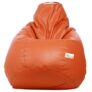 Sattva Classic Leatherette Bean Bag Cover (Without Beans) XXL Size – Orange