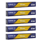 Freshee 18m New Aluminium Silver Kitchen Foil Roll Paper Pack of 5|11 Micron Thick|Food wrap|Disposable Food Parcel|Fresh Food