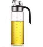 DOMELIXA Olive Oil Dispenser Bottle 500 ml Glass Oil Cruet with No Drip Spout, Ergonomic Non Slip Handle & Measuring Marks – Leakproof Oil and Vinegar Dispenser for Kitchen Cooking