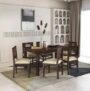 MAMTA DECORATION Solid Sheesham Wood Dining Table Set 6 Seater | Six Seater Dining Table with 6 Cushions Chairs for Living Room | Dinning Table Set 6 Seater for Living Room, Hotels | Walnut Finish