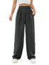 KOTTY Women’s Straight Fit High Rise Cotton Blend Solid Trousers Grey