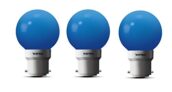 wipro Safe Lights N10004 B22 0.5-Watt LED Night Lamp (Blue, Pack of 3)