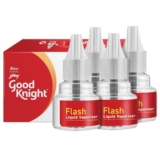 Good Knight Flash Liquid Vaporiser Pack Of 4 (45ml Each) | 2x Faster Than Before | Mosquito Repellent Refill | India s Most Powerful Liquid Vaporizer