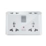 GM 3019 3 Pin Universal Multi Plug Travel Adaptor with 6 AMP for Home Applications, Computers, Laptops