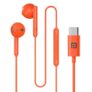 Portronics Conch Theta C in Ear Type C Wired Earphones with in Line HD Mic, Powerful Audio, 14.2mm Driver, Unique Earbuds Design, TPE Anti Tangle Wire, in line Controls, Wide Compatibility(Orange)