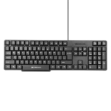 Zebronics Wired Keyboard with 104 Keys, 1.2m Cable, ₹ Key, USB Interface, UV-Coated Keys, Retractable Stand, USB Nano Receiver, for PC, Laptop(K65, Black)
