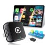 CEROAN 4-in-1 Wireless Carplay & Mirror Link Adapter, Ultra Android Auto Wireless Adapter with Bluetooth 5.3 & 5GHz Dual-Band WiFi, Latency-Free, Supports iOS 10+/Android 11+ (Mirror Pro Mode)