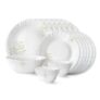 Larah by Borosil Ingot Fluted Series Opalware Dinner Set | 19 Pieces for Family of 6 | Microwave & Dishwasher Safe | Bone-Ash Free | Crockery Set for Dining & Gifting | Plates & Bowls | White