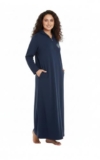 E – Ezra Soft Rayon Nighty for Woman | Floral Gown for Women Night Wear with Pocket | Rayon Nighty for Women Stylish | Maxi for Women Free Size Blue