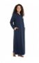 E – Ezra Soft Rayon Nighty for Woman | Floral Gown for Women Night Wear with Pocket | Rayon Nighty for Women Stylish | Maxi for Women Free Size Blue