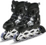 Pramukh Fashion Adjustable Inline Skates Roller Blades for Girls and Boys In-line Skates In-line Kids Size  3 UK – 6 UK(Adjustable, Advanced, Black)