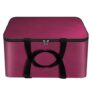 Storite Non-Woven Cloth Storage Bag with Zipper & Handle | Underbed Wardrobe Organizer for Clothes, Sarees, Blankets & Toys | Moisture-Proof Fabric Storage Box (Magenta, 41x35x23.5 cm, Square, 1 Pack)