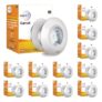 wipro Polycarbonate Garnet 2W LED Integrated Spotlight|Cool White Light (6500K)|Compact Design Ceiling Spot Light for Cabinets & Wardrobes| Cutout – 33mm|Pack of 12