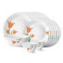 Larah by Borosil Firefly Fluted Series Opalware Dinner Set | 19 Pieces for Family of 6 | Microwave & Dishwasher Safe | Bone-Ash Free | Crockery Set for Dining & Gifting | Plates & Bowls | White