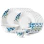 Larah by Borosil Pansy Fluted Series Opalware Dinner Set | 19 Pieces for Family of 6 | Microwave & Dishwasher Safe | Bone-Ash Free | Crockery Set for Dining & Gifting | Plates & Bowls | White