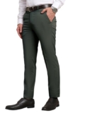 SaintX Men’s Stretchable Formal Pants | Classic Flat Front Slant Pocket Mid Rise Trousers (Slim Fit) No Pleat Design | Office Or Party | Fasion Autoflex Waistband Trouser (SAINTR07_Elite Olive_30)