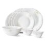 Larah by Borosil Ingot Fluted Series Opalware Dinner Set | 13 Pieces for Family of 4 | Microwave & Dishwasher Safe | Bone-Ash Free | Crockery Set for Dining & Gifting | Plates & Bowls | White