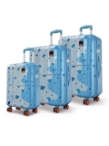 Safari Tazzo 8 Wheels Set of 3 Trolley Bag, Hard Case Polycarbonate, 360º Wheeling Small Check in Luggage, Suitcase for Travel, Trolley Bags for Travel, Printed