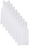 Rupa Jon Men Cotton Regular Fit Sleeveless Vest, Material, Round Neck, Pack of 9 White, Large