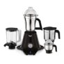 Preethi Boltz 1000 Watts Mixer Grinder, 4 Jars (3 Stainless Steel Jars, Blender Jar), Powerful Grinding for Masalas, Chutneys and Batters, 2 Year Warranty, Lifelong Free Service, Black