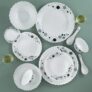 Larah by Borosil Luna Silk Series Opalware Dinner Set | 35 Pieces for Family of 6 | Microwave & Dishwasher Safe | Bone-Ash Free | Crockery Set for Dining & Gifting | Plates & Bowls | White
