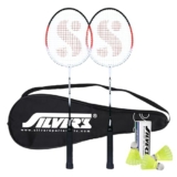Silver’s Aluminium Stricker Badminton Kit (2 Racquets with Full Cover, 1 Box Plastic Shuttlecock Pack of 3)(Red/White)